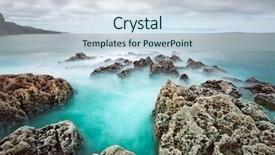  Presentation with atlantic - Cool new theme with water rocks - rocky atlantic ocean scenery backdrop and a lemonade colored foreground