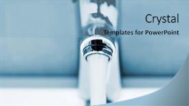  Presentation with water faucet - Presentation theme having water running from a faucet background and a light blue colored foreground