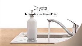  Presentation with water dispenser - Colorful presentation theme enhanced with water-running-from-a-tap backdrop and a white colored foreground