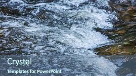  Presentation with water - Presentation theme featuring water running over rocks close background and a ocean colored foreground