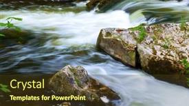  Presentation with water river - PPT layouts enhanced with water-rushing-among-rocks background and a tawny brown colored foreground