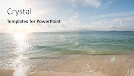  Presentation with thailand - Slide deck with water's edge on beach background and a lemonade colored foreground