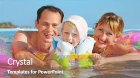  Presentation with happy life - Presentation theme having  background and a  colored foreground