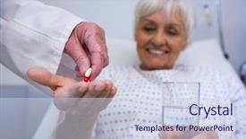  Presentation with medicine - Beautiful PPT layouts featuring water salinity - doctor giving medicine pill backdrop and a  colored foreground