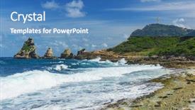  Presentation with rocks - Slide deck consisting of water salinity - rocks and hills of pointe background and a teal colored foreground