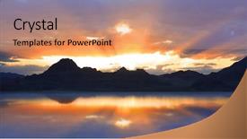  Presentation with salt evaporation ponds on gozo - Audience pleasing PPT layouts consisting of water salinity - sun set reflection in bonneville backdrop and a coral colored foreground