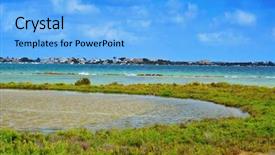  Presentation with lagoon - Beautiful slides featuring water salinity - view of estany des peix backdrop and a light blue colored foreground