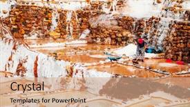  Presentation with view of cusco peru - Beautiful theme featuring water salinity - worker at salinas de maras backdrop and a coral colored foreground