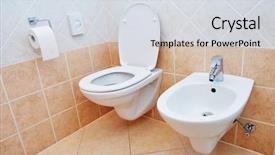  Presentation with toilet - Colorful theme enhanced with water sanitation - toilet sanitary sink or bowl backdrop and a sky blue colored foreground