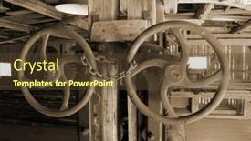  Presentation with norway - Presentation design consisting of water-sawmill-norway-monochrome-sepia background and a  colored foreground