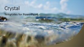  Presentation with drop - Beautiful presentation theme featuring water sea background backdrop and a light blue colored foreground