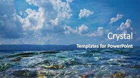  Presentation with water drop - Amazing slide set having water sea background backdrop and a teal colored foreground