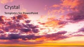  Presentation with sunset water seagull - Audience pleasing presentation theme consisting of water setting into the sea backdrop and a coral colored foreground