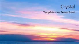  Presentation with sunset water seagull - PPT theme with water setting into the sea background and a  colored foreground