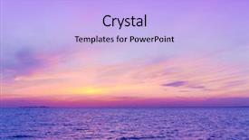  Presentation with sunset water dolphin - Slide deck with water setting into the sea background and a  colored foreground