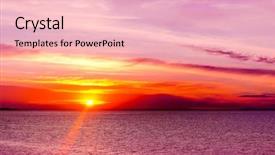  Presentation with sunset water dolphin - Slide deck with water setting into the sea background and a  colored foreground