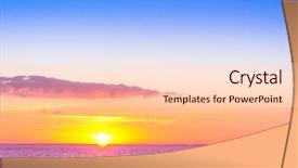  Presentation with sunset water dolphin - Slide set having water setting into the sea background and a  colored foreground