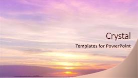  Presentation with sunset water seagull - Colorful presentation enhanced with water setting into the sea backdrop and a  colored foreground