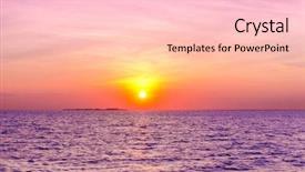  Presentation with water sun - Beautiful PPT layouts featuring water setting into the sea backdrop and a  colored foreground