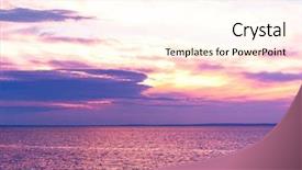  Presentation with water sun - PPT layouts with water setting into the sea background and a cream colored foreground