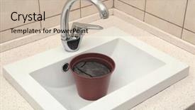  Presentation with water shortage - Slides enhanced with water shortage concept pot background and a soft green colored foreground