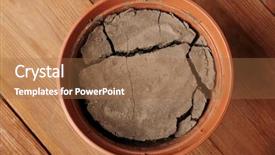  Presentation with water soil - Slides featuring water shortage concept pot background and a coral colored foreground