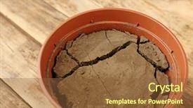  Presentation with water soil - Cool new PPT theme with water shortage concept pot backdrop and a tawny brown colored foreground