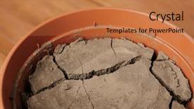  Presentation with water soil - Slides enhanced with water shortage concept pot background and a coral colored foreground