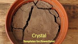  Presentation with crisis soil - Colorful theme enhanced with water shortage concept pot backdrop and a tawny brown colored foreground