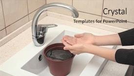  Presentation with water shortage - Presentation theme having water shortage concept woman holding background and a lemonade colored foreground