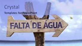  Presentation with water shortage - Beautiful presentation featuring water shortage in portuguese wooden backdrop and a light blue colored foreground