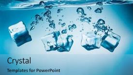  Presentation with ice - Beautiful presentation theme featuring water sinking to the bottom backdrop and a light blue colored foreground
