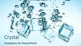  Presentation with rain water falling - Presentation theme featuring water sinking to the bottom background and a cool aqua colored foreground