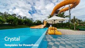  Presentation with slides - Cool new theme with water slides in tropical aqua backdrop and a teal colored foreground