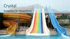  Presentation with slides - PPT layouts featuring water slides background and a sky blue colored foreground