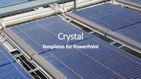  Presentation with solar water - Slide deck enhanced with water solar panels on roof background and a ocean colored foreground