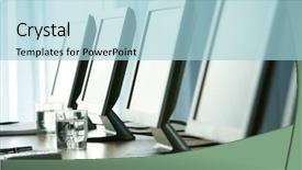  Presentation with water glass - Theme consisting of water some objects and monitor background and a light blue colored foreground