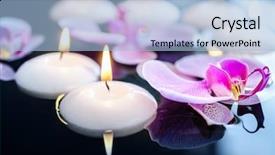  Presentation with floating - Audience pleasing slide deck consisting of water spa - floating candle and orchid flower backdrop and a light blue colored foreground