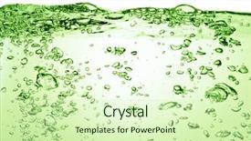  Presentation with soda - Amazing presentation theme having water sparkling - green soda drink with bubbles backdrop and a soft green colored foreground