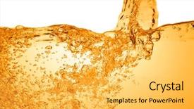  Presentation with sparkling - PPT layouts enhanced with water sparkling - orange summer drink with bubbles background and a yellow colored foreground