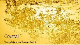  Presentation with orange - Beautiful presentation design featuring water sparkling - orange summer drink with bubbles backdrop and a yellow colored foreground