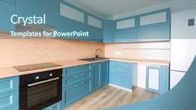  Presentation with empty of wood table top - Audience pleasing slide deck consisting of water spigot - interior of the large backdrop and a seafoam green colored foreground