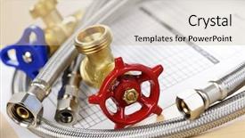  Presentation with plumbing - Amazing presentation theme having water spigot - plumbing valves hoses and assorted backdrop and a mint green colored foreground