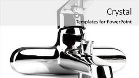  Presentation with commitment on chrome carabine - PPT theme having water spigot - shower faucet chrome background and a  colored foreground