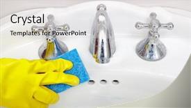  Presentation with air duct cleaning service - Audience pleasing presentation consisting of water spigot - sink cleaning backdrop and a  colored foreground