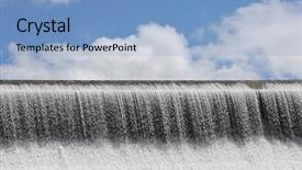  Presentation with water dam - Cool new presentation design with water spilling over concrete dam backdrop and a light blue colored foreground