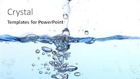  Presentation with water splash - Presentation design consisting of water splash and bubbles background and a white colored foreground