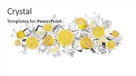  Presentation with water splash - PPT theme with water splash and ice cubes background and a white colored foreground