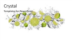  Presentation with water splash - Slides featuring pieces of limes in water background and a white colored foreground