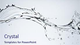  Presentation with water splash - Audience pleasing theme consisting of water splash close up shot backdrop and a sky blue colored foreground